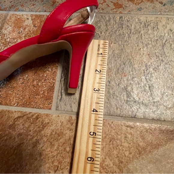 👠NWOB!! FSJ Caged Pointed Toe Sling Back Vibrant Red Patent Pumps! - Picture 10 of 11